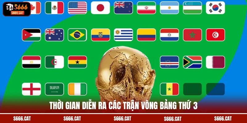 Thời gian diễn ra các trận vòng bảng thứ 3